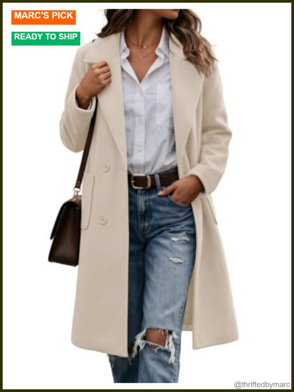 Notch Lapel Double Breasted Wool Peacoat Winter Long Sleeve